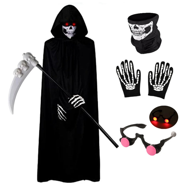 Costume faucheuse enfant, yeux lumineux