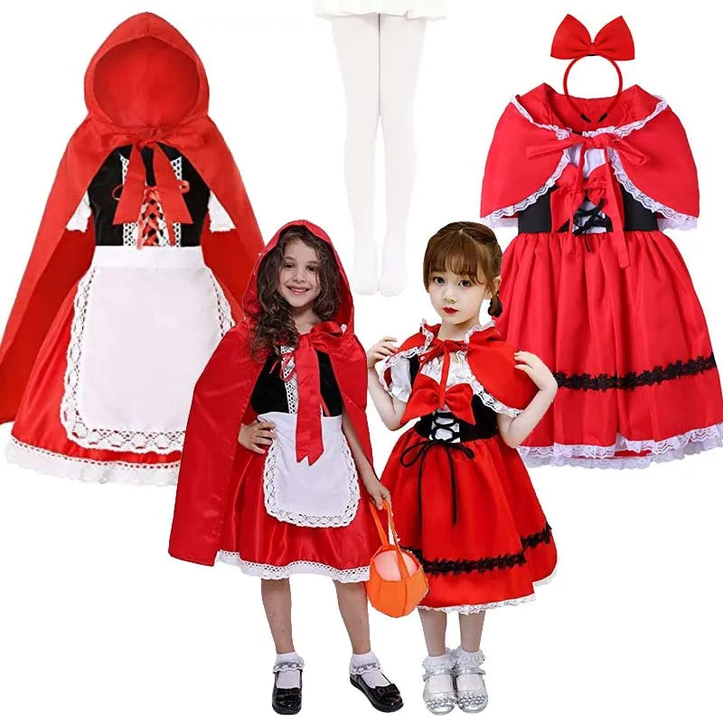 Costume Chaperon rouge fille avec sac