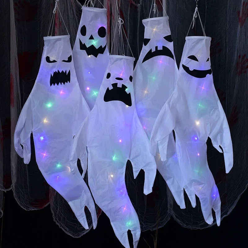 Fantôme lumineux LED à suspendre, décoration Halloween intérieur/extérieur