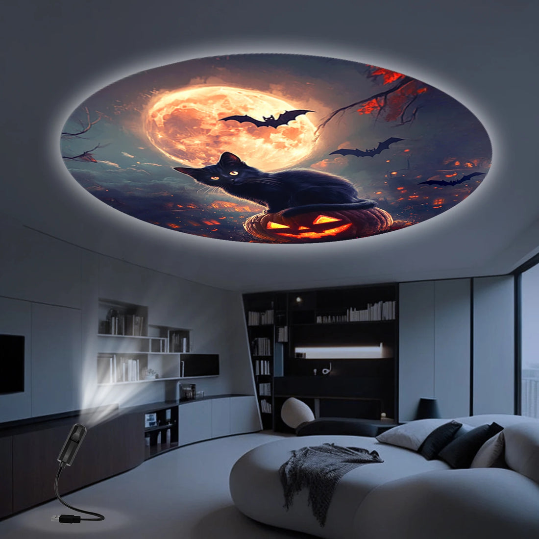 Projecteur chat lunaire