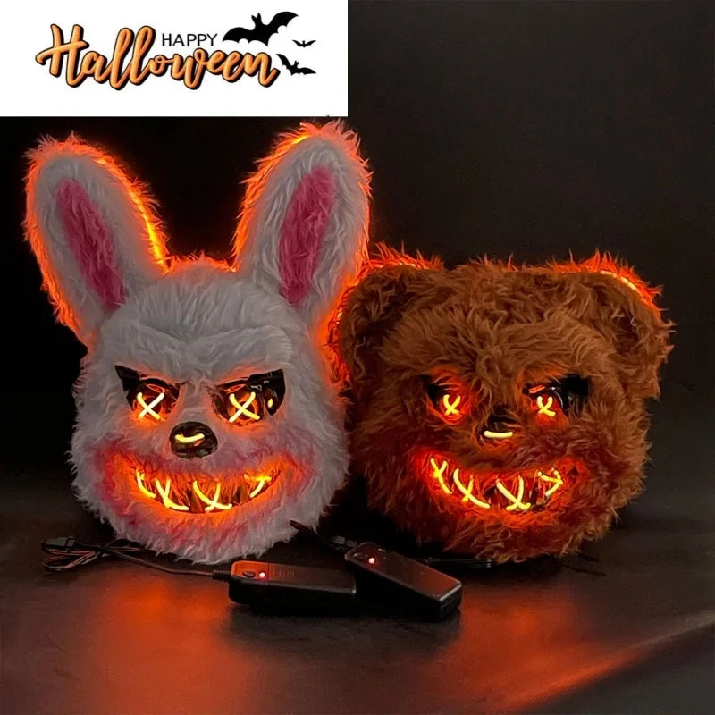 Masque LED lapin ou ours ensanglanté