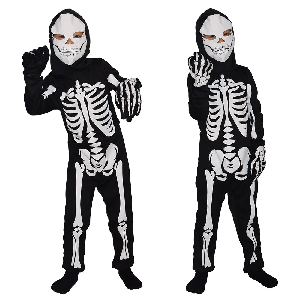 Costume squelette zombie enfant avec masque
