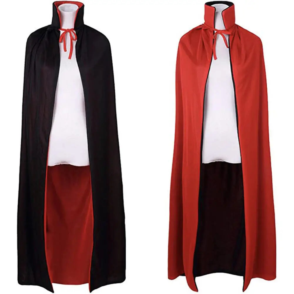 Cape à capuche réversible rouge et noire