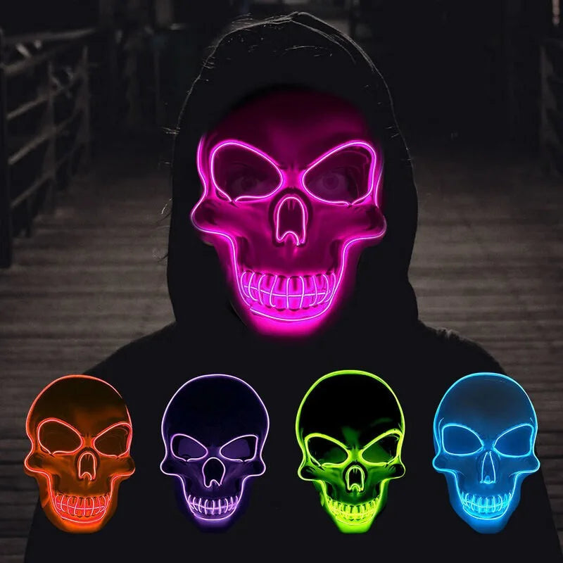Masque tête de mort LED lumineux